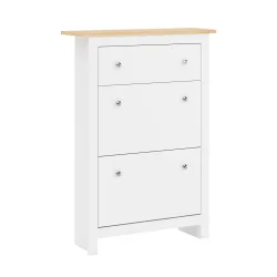Schuhschrank ARLES 78 x 24 x 108 cm weiss