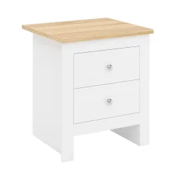 Nachttisch ARLES mit 2 Schubladen 45 x 39 x 50 cm weiss