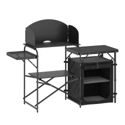 Campingküche schwarz 146 x 46 x 111 cm
