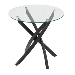 Esstisch Glas ELYSOR rund 80 cm schwarz