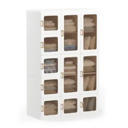 Kleiderschrank modular faltbar 104 x 168 cm weiss
