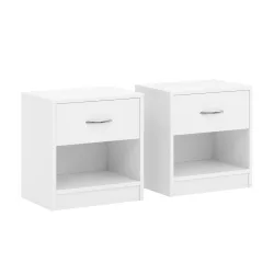 Nachttisch KRUK 39 x 41 cm 2er Set weiss