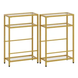 Nachttisch Metall SILVIA 40 x 62 cm 2er Set gold