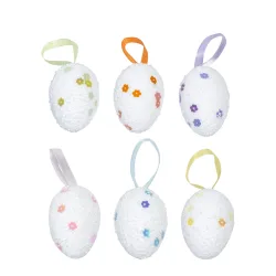 Osterdeko Ostereier Set 6-teilig 6 cm bunt