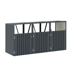 Mülltonnenbox 3 Fächer 243 x 81 x 122 cm