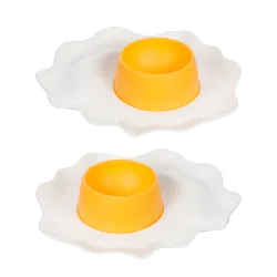 Eierbecher Ostern 2er Set weiss/gelb