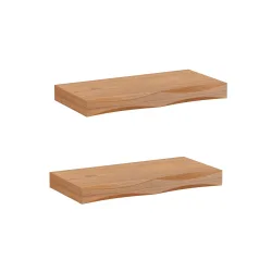 Wandregal Holz HYLLE 2er Set 40 x 19 x 4 cm natur