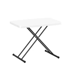 Campingtisch klappbar MILLIE höhenverstellbar 77 x 50 cm weiss/schwarz