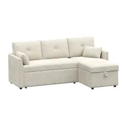 Ecksofa mit Schlaffunktion MIRABEL rechts beige