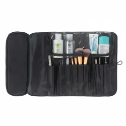 Kosmetiktasche faltbar 22 x 12 cm schwarz