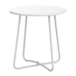 Beistelltisch Metall BELVRA rund 45 x 46 cm weiss