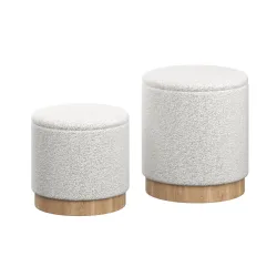 Hocker Teddy DASSEL 2er Set weiss