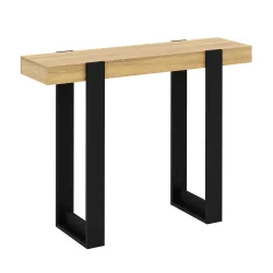 Konsolentisch CHELSEA 100 x 75 cm hellbraun/schwarz