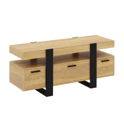 TV Möbel CHELSEA 116 x 40 x 50 cm hellbraun/schwarz