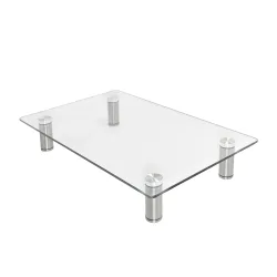 Monitorständer Stehtisch Glas höhenverstellbar 40 x 24 x 11 cm