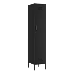 Garderobe Spind Metall OREN mit 4 Böden 35 x 180 cm schwarz