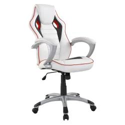 Gaming Stuhl Bürostuhl Leder TURBO weiss