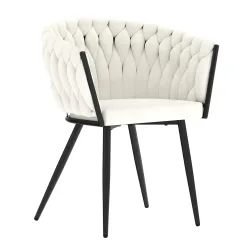 Sessel Samt ROMA beige/schwarz