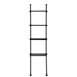 Teleskopregal mit 4 Ablagen 165 - 297 cm schwarz