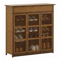 Schuhschrank Bambus AMEDIO 93 x 32 x 98 cm braun