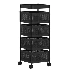 Rollwagen MOSIR 5 Etagen 27 x 27 x 72 cm schwarz