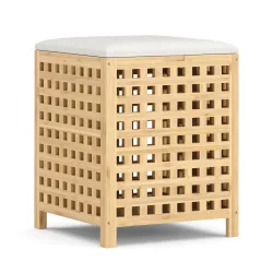 Wäschekorb Hocker Bambus VELDEN 48L natur