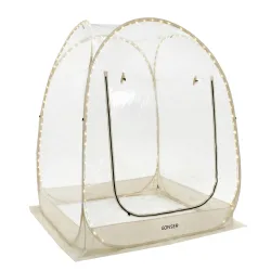 Pop-Up Bubble Zelt LED 2-3 Personen 180 cm transparent/weiss