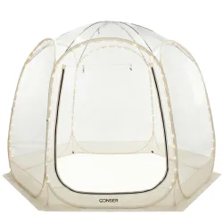 Pop-Up Bubble Zelt LED 4-6 Personen 300 cm transparent/weiss