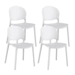 Esszimmerstuhl Gartenstuhl MORA 4er Set weiss