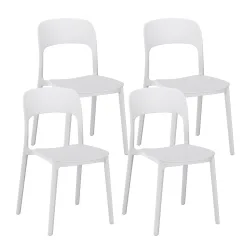 Esszimmerstuhl Gartenstuhl ZORA 4er Set weiss