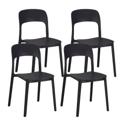Esszimmerstuhl Gartenstuhl ZORA 4er Set schwarz