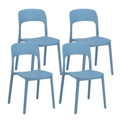 Esszimmerstuhl Gartenstuhl ZORA 4er Set blau