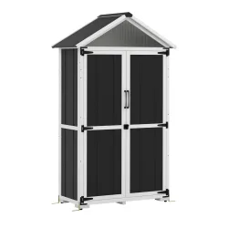 Gerätehaus 102 x 52 x 169 cm schwarz/weiss