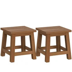 Sitzhocker Holz 26 x 26 x 28 cm 2er Set natur