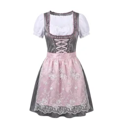Dirndl Kleid grau/rosa Grösse 40