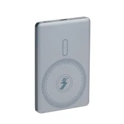 Powerbank kabellos ultra-slim grau