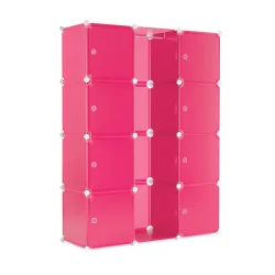 Kleiderschrank Steckregal pink 12 Boxen