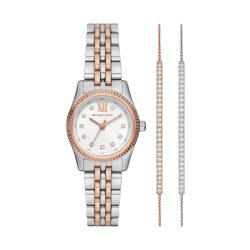 Michael Kors Damen Lexington UHR aus Edelstahl Silber/Rosé