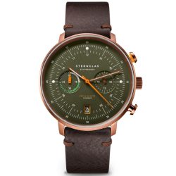Sternglas - Chronograph Uhr, Hamburg CHRONO, 42mm, Braun