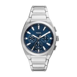 Fossil - Chronograph Uhr, Everett, 44mm, Silber