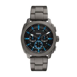 Fossil - Chronograph Uhr, Machine, 44mm, Grau