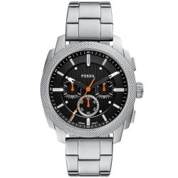 Fossil - Chronograph Uhr, Machine, 44mm, Silber