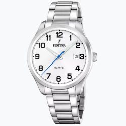Festina - Analoguhr, Acero Clasico, 42mm, Silber