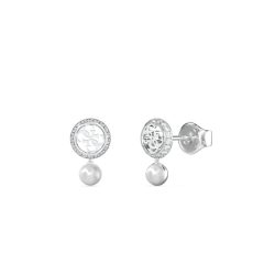 Guess - Ohrringe, Tiny Pearly, 15mm, Silber