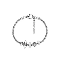 Diesel Herren Armband DX1622040 – Silbernes Edelstahlarmband mit modernem Design