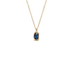 Skagen SKJ1884710 Damen Halskette Gold mit dunkelblauem Stein – Zeitlose Eleganz .