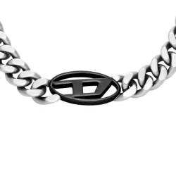 Diesel Herren Halskette DX1635931 – Zweifarbiger Edelstahl mit Oval-D-Logo