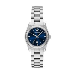 Emporio Armani AR11717 – Elegante Herrenuhr mit blauem Zifferblatt und Edelstahlarmband