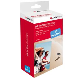 AGFAPHOTO AMC 50 - 50 Blatt Fotopapier 53 × 86 mm Hochglanz & 4PASS-Thermosublimation