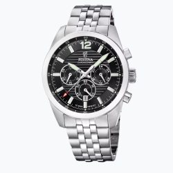 Festina - Chronograph Uhr, Timeless Chronograph, 43mm, Silber